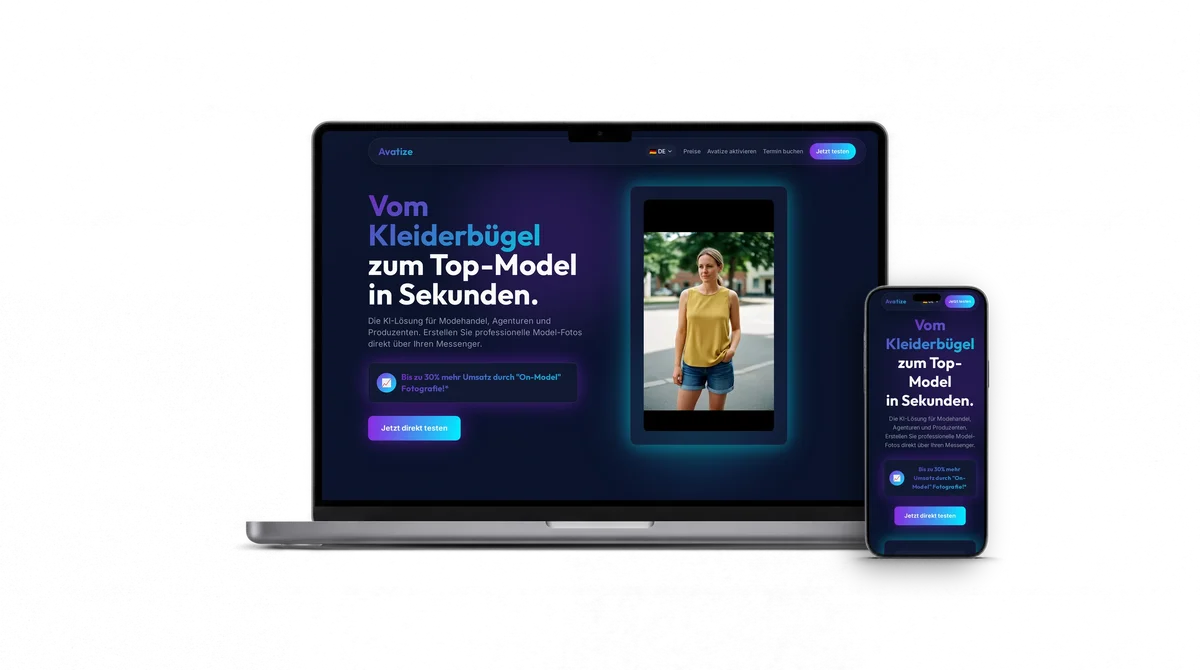 Avatize auf Laptop und Handy
