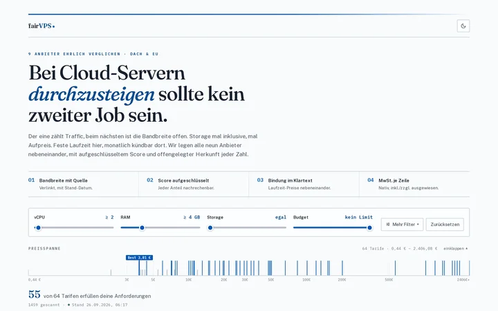 Ausschnitt aus fairVPS
